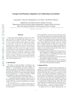 Unsupervised Domain Adaptation via Calibrating Uncertainties