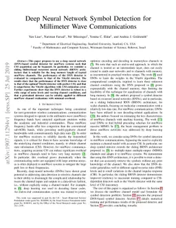 Deep Neural Network Symbol Detection for Millimeter Wave Communications