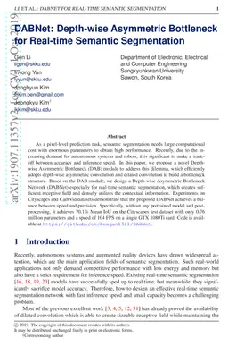 DABNet: Depth-wise Asymmetric Bottleneck for Real-time Semantic
  Segmentation