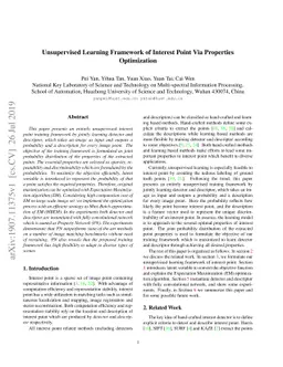 Unsupervised Learning Framework of Interest Point Via Properties
  Optimization