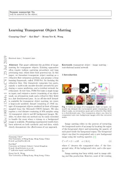 Learning Transparent Object Matting
