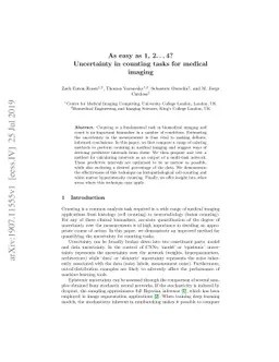 As easy as 1, 2... 4? Uncertainty in counting tasks for medical imaging