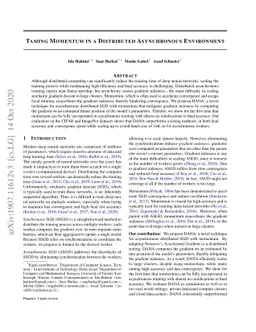 Taming Momentum in a Distributed Asynchronous Environment