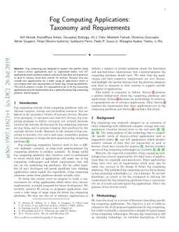 Fog Computing Applications: Taxonomy and Requirements