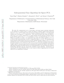 Subexponential-Time Algorithms for Sparse PCA