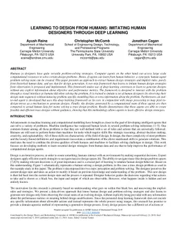 Learning to design from humans: Imitating human designers through deep
  learning