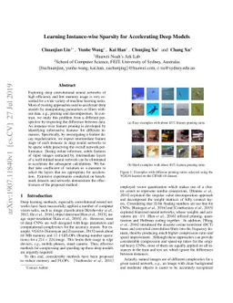 Learning Instance-wise Sparsity for Accelerating Deep Models