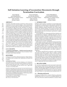 Self-Imitation Learning of Locomotion Movements through Termination
  Curriculum