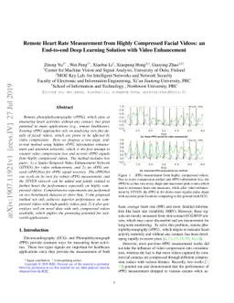 Remote Heart Rate Measurement from Highly Compressed Facial Videos: an
  End-to-end Deep Learning Solution with Video Enhancement