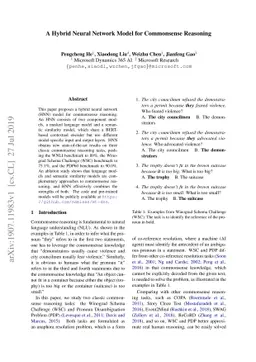 A Hybrid Neural Network Model for Commonsense Reasoning