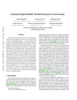 Charting the Right Manifold: Manifold Mixup for Few-shot Learning