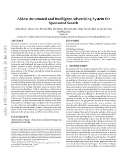 AiAds: Automated and Intelligent Advertising System for Sponsored Search