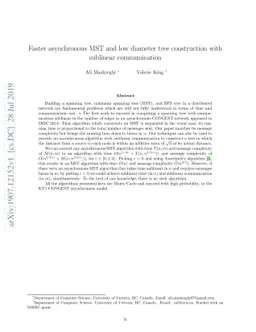 Faster asynchronous MST and low diameter tree construction with
  sublinear communication
