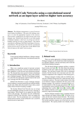 Hybrid Code Networks using a convolutional neural network as an input
  layer achieves higher turn accuracy