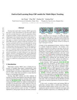 End-to-End Learning Deep CRF models for Multi-Object Tracking