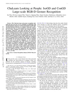 ChaLearn Looking at People: IsoGD and ConGD Large-scale RGB-D Gesture
  Recognition