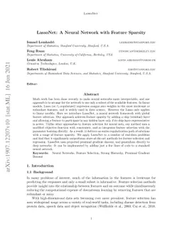 LassoNet: A Neural Network with Feature Sparsity
