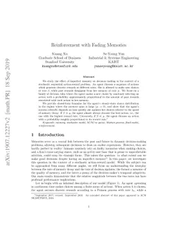 Reinforcement with Fading Memories