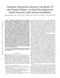 Automatic Registration between Cone-Beam CT and Scanned Surface via
  Deep-Pose Regression Neural Networks and Clustered Similarities