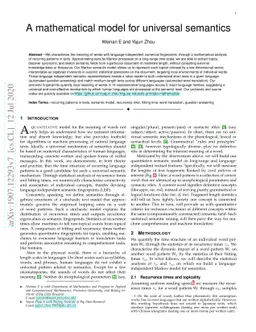 A mathematical model for universal semantics