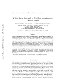 A Distributed Approach to LARS Stream Reasoning (System paper)
