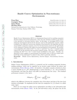 Bandit Convex Optimization in Non-stationary Environments