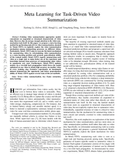 Meta Learning for Task-Driven Video Summarization