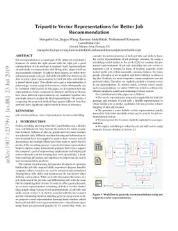 Tripartite Vector Representations for Better Job Recommendation
