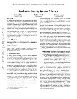 Production Ranking Systems: A Review