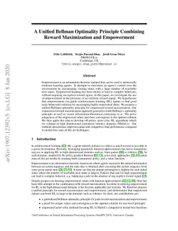 A Unified Bellman Optimality Principle Combining Reward Maximization and
  Empowerment