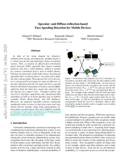 Specular- and Diffuse-reflection-based Face Spoofing Detection for
  Mobile Devices