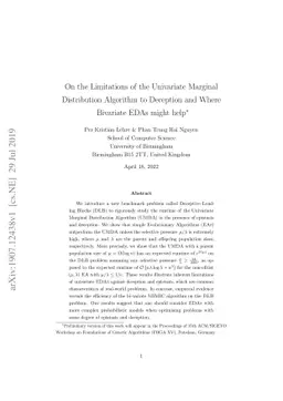 On the Limitations of the Univariate Marginal Distribution Algorithm to
  Deception and Where Bivariate EDAs might help