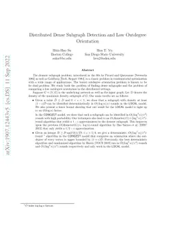 Distributed Dense Subgraph Detection and Low Outdegree Orientation