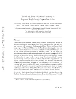 Benefiting from Multitask Learning to Improve Single Image
  Super-Resolution