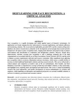 Deep Learning For Face Recognition: A Critical Analysis