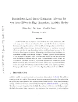 Decorrelated Local Linear Estimator: Inference for Non-linear Effects in
  High-dimensional Additive Models