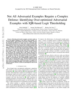 Not All Adversarial Examples Require a Complex Defense: Identifying
  Over-optimized Adversarial Examples with IQR-based Logit Thresholding