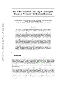 End-to-end Recurrent Multi-Object Tracking and Trajectory Prediction
  with Relational Reasoning