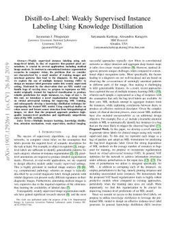 Distill-to-Label: Weakly Supervised Instance Labeling Using Knowledge
  Distillation