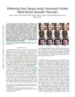 Deblurring Face Images using Uncertainty Guided Multi-Stream Semantic
  Networks