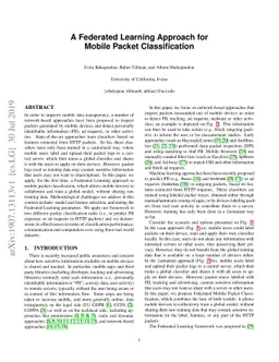 A Federated Learning Approach for Mobile Packet Classification