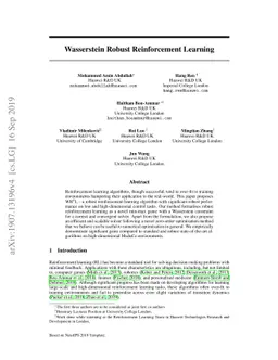 Wasserstein Robust Reinforcement Learning