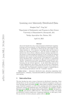 Learning over inherently distributed data