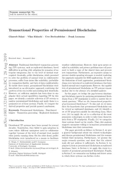 Transactional Properties of Permissioned Blockchains