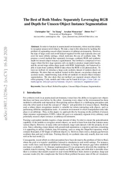 The Best of Both Modes: Separately Leveraging RGB and Depth for Unseen
  Object Instance Segmentation