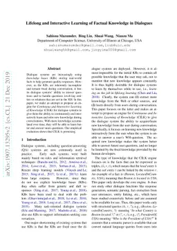 Lifelong and Interactive Learning of Factual Knowledge in Dialogues