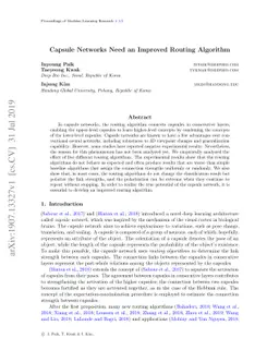 Capsule Networks Need an Improved Routing Algorithm
