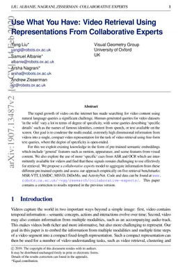 Use What You Have: Video Retrieval Using Representations From
  Collaborative Experts