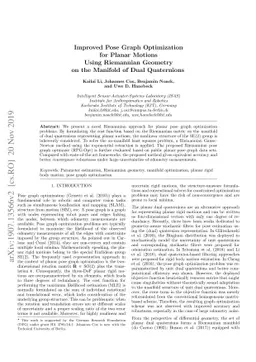 Improved Pose Graph Optimization for Planar Motions Using Riemannian
  Geometry on the Manifold of Dual Quaternions