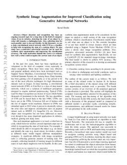 Synthetic Image Augmentation for Improved Classification using
  Generative Adversarial Networks
